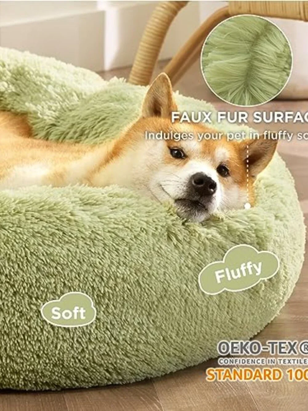 New Calming Dog Bed for Medium Dogs - Donut Washable Medium Pet Bed, Anti-Slip